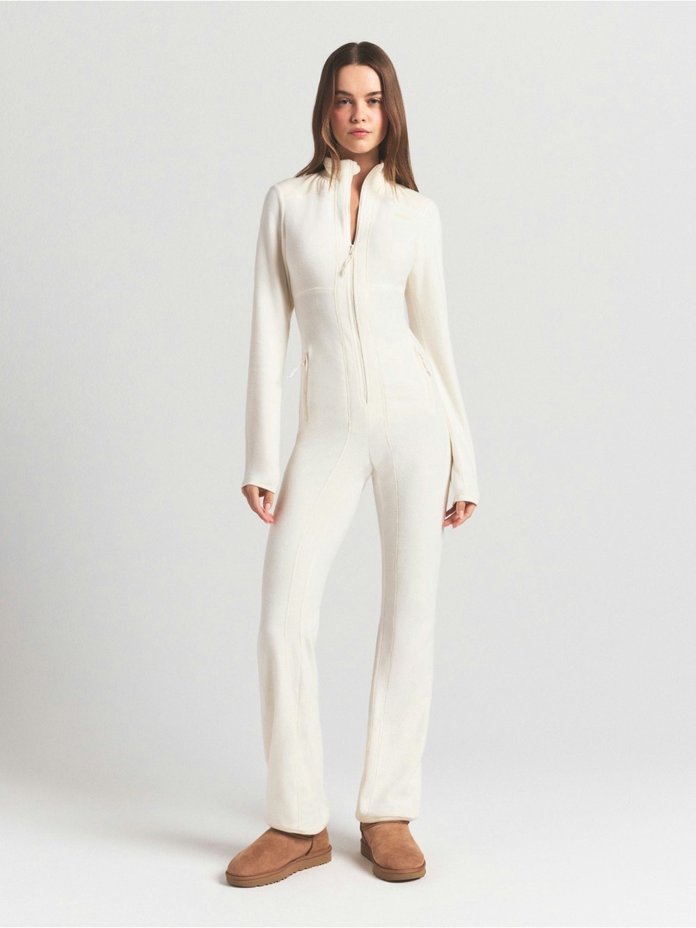 🤍✨NWT SKIMS Fleece Lounge Long Onesie Ecru Size Small🤍
